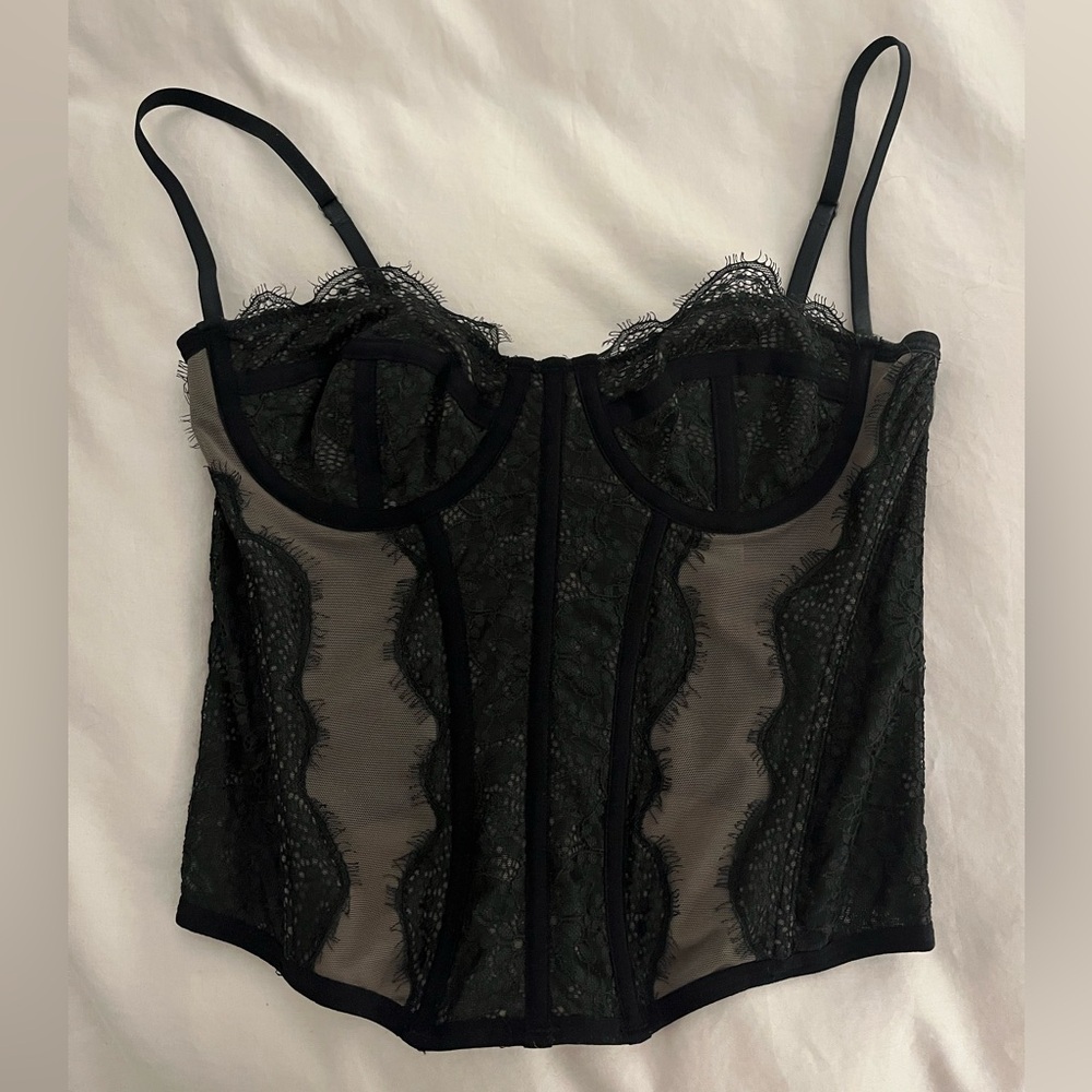 Out from under urban outfitters black corset size medium